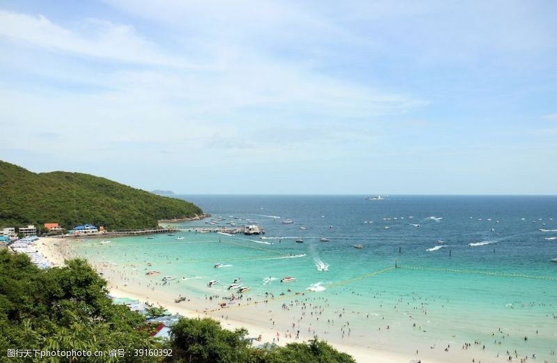 水彩城市背景芭提雅图片