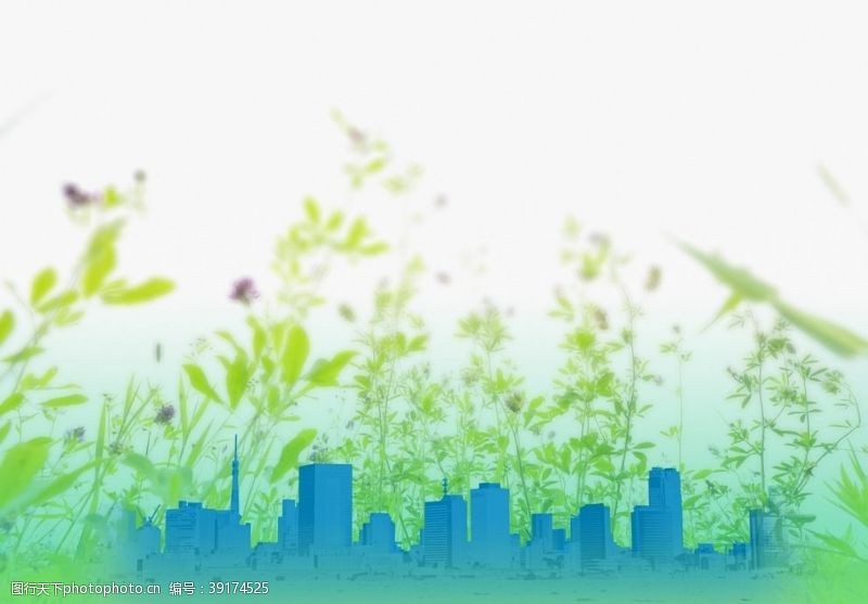 环保小报绿色城市背景图片