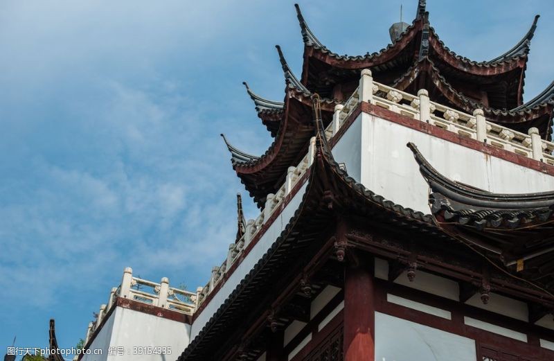 园区名片上海城隍庙中式古建筑阁楼飞檐图片