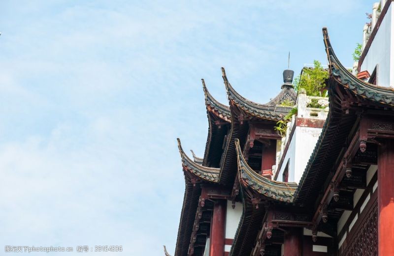 园区名片上海城隍庙中式古建筑阁楼飞檐图片