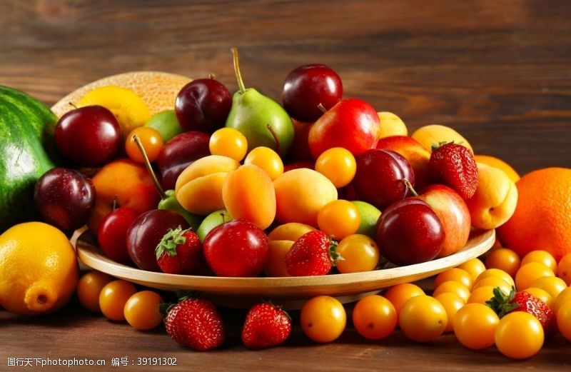清新果盘水果沙拉图片