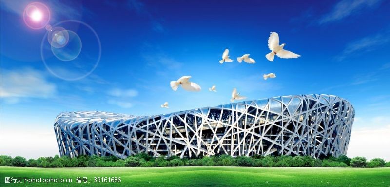 奥运会建筑北京鸟巢素材图片