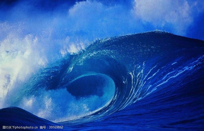 蓝色波涛大海的海浪图片