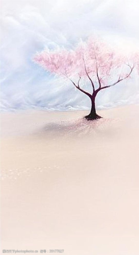 粉色画册底图粉色的树图片