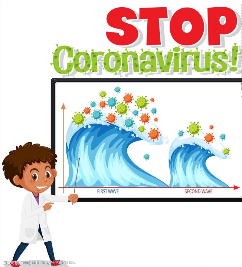 流感宣传卡通新冠预防图片