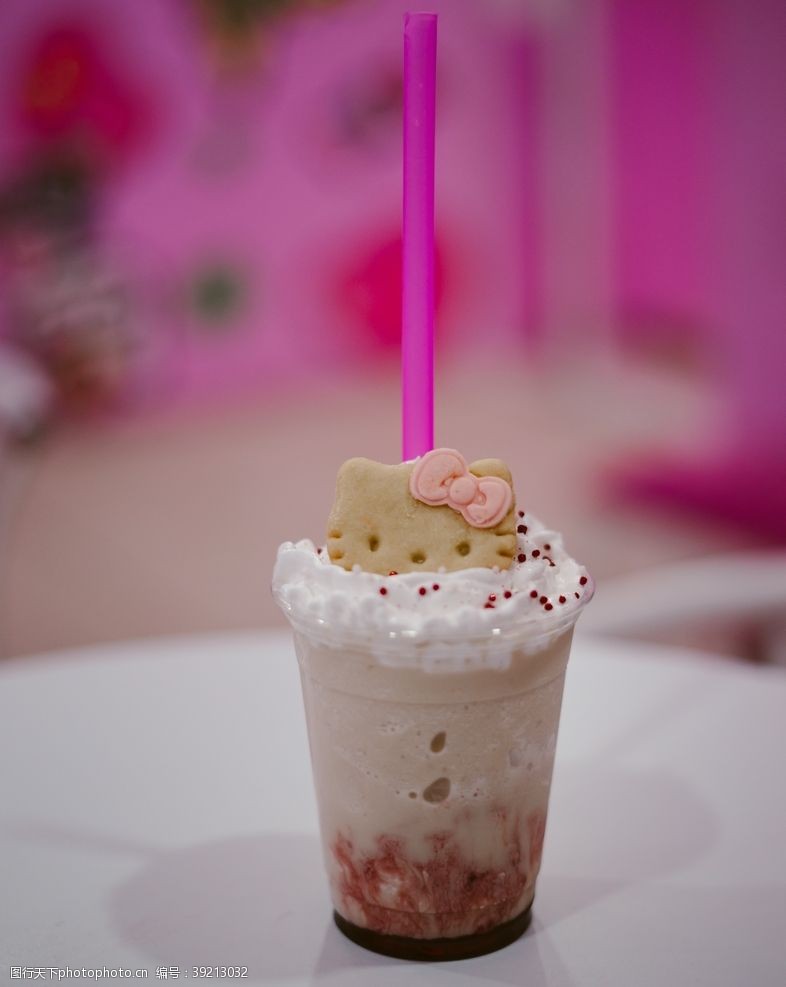 樱桃果茶冰淇淋美食图片