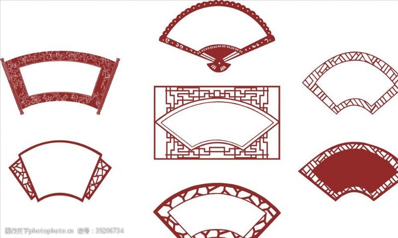 风扇造型扇形框图片