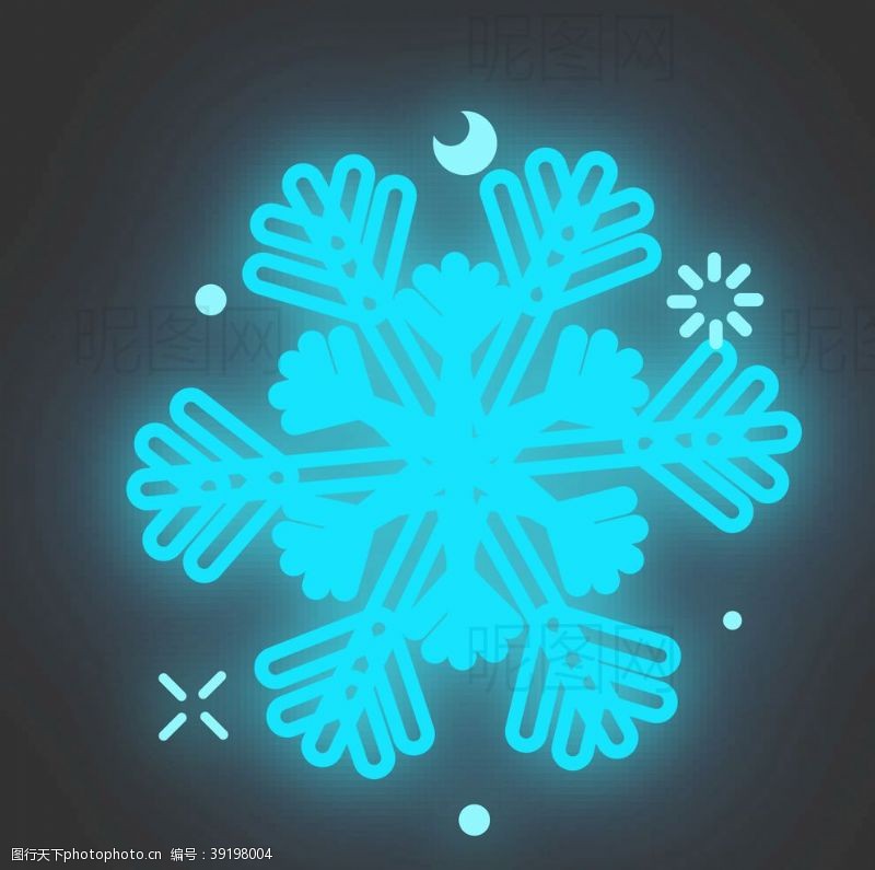 彩色圣诞球创意雪花图片