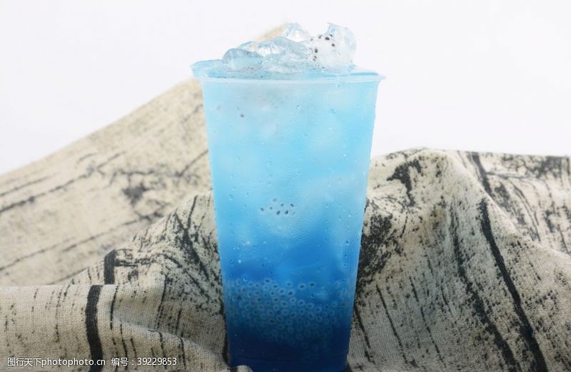 蓝色饮料冰饮背景海报素材图片