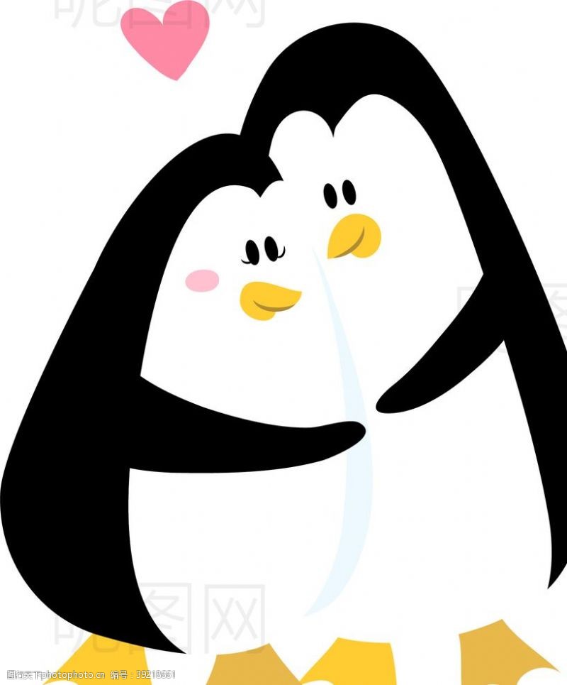 小鸟标志情侣企鹅图片