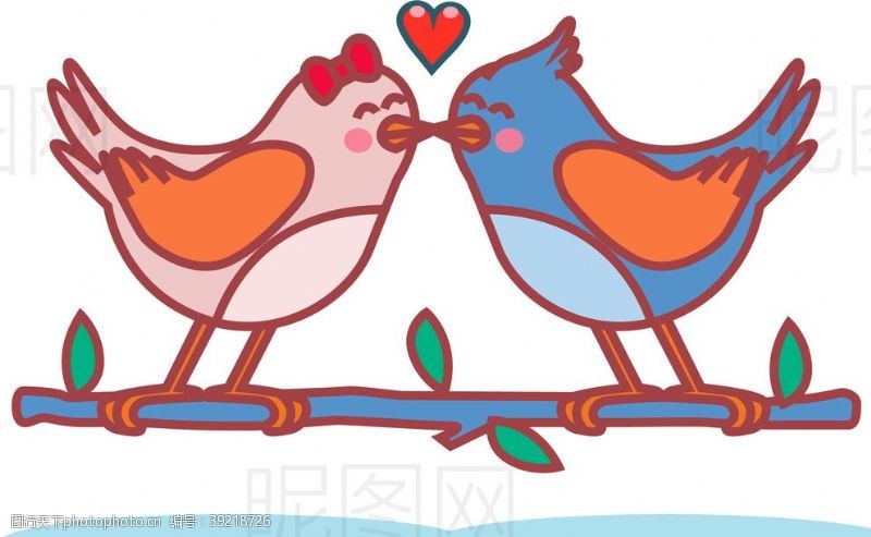 卡通猴子情侣小鸟图片