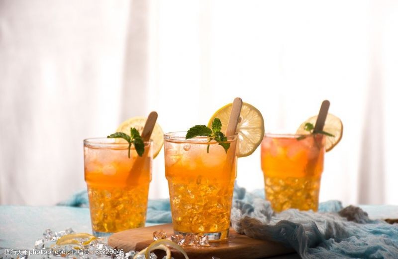 橙汁冰冻饮料饮品背景海报素材图片