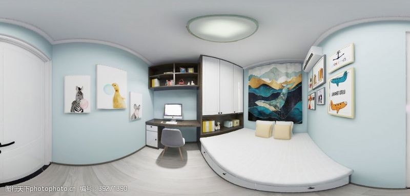 卧室3d效果图儿童房图片