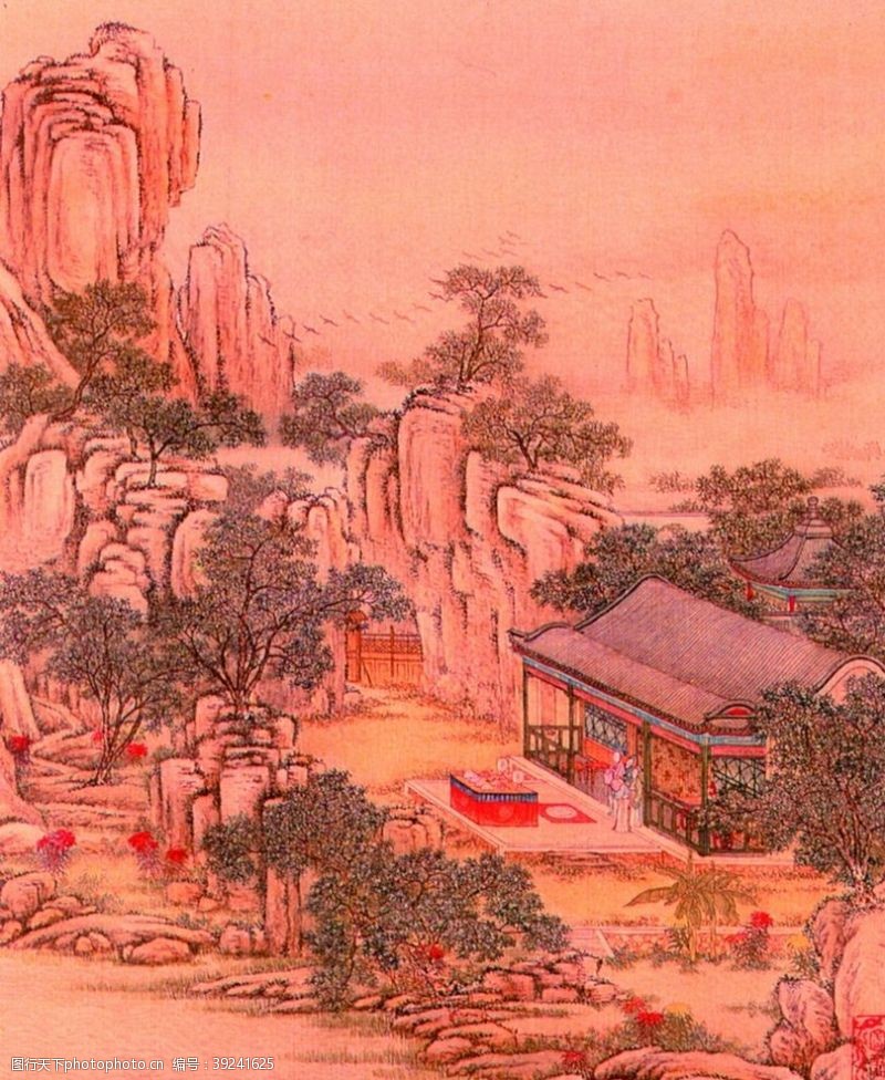 世外桃园古典风景画图片