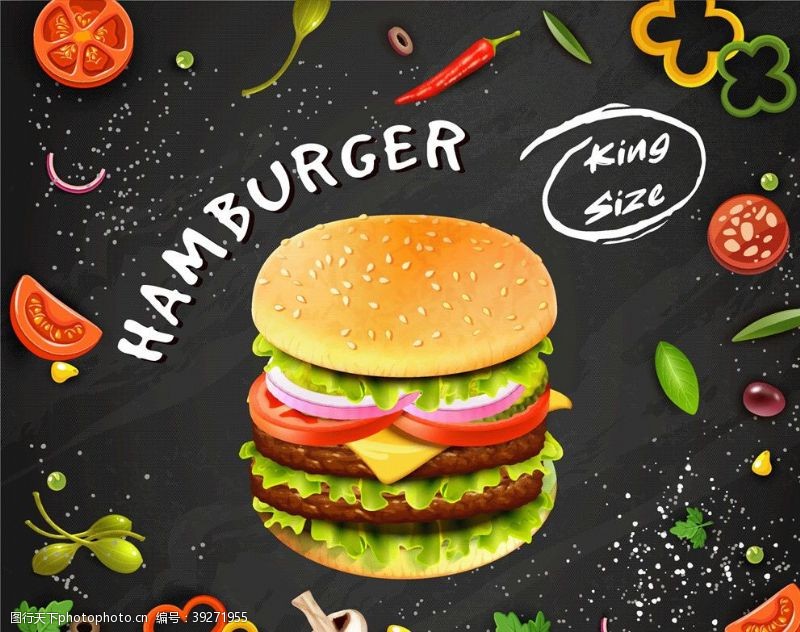 快餐宣传单页汉堡图片