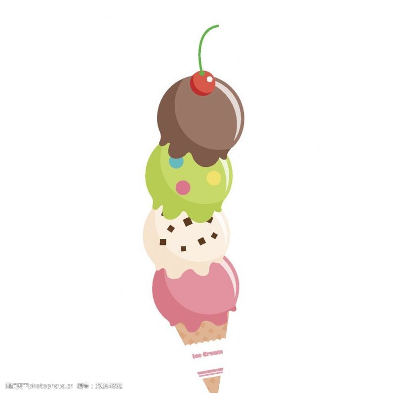 冰淇淋插画卡通点心蛋糕插画图片