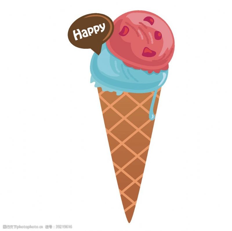 冰淇淋插画卡通矢量点心插画图片