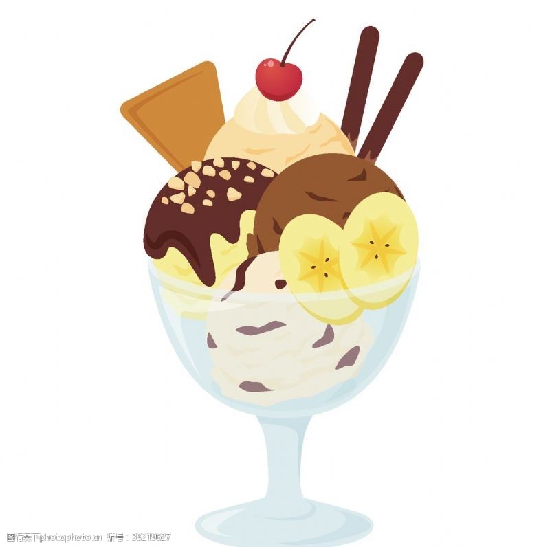 冰淇淋插画卡通矢量点心插画图片