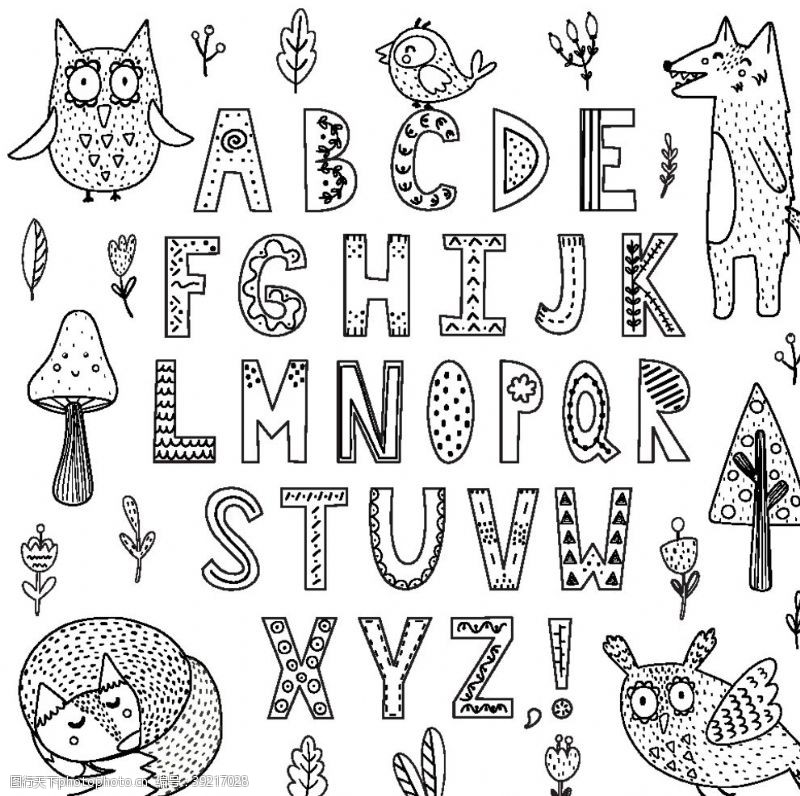 各种字体可爱卡通英文字体图片
