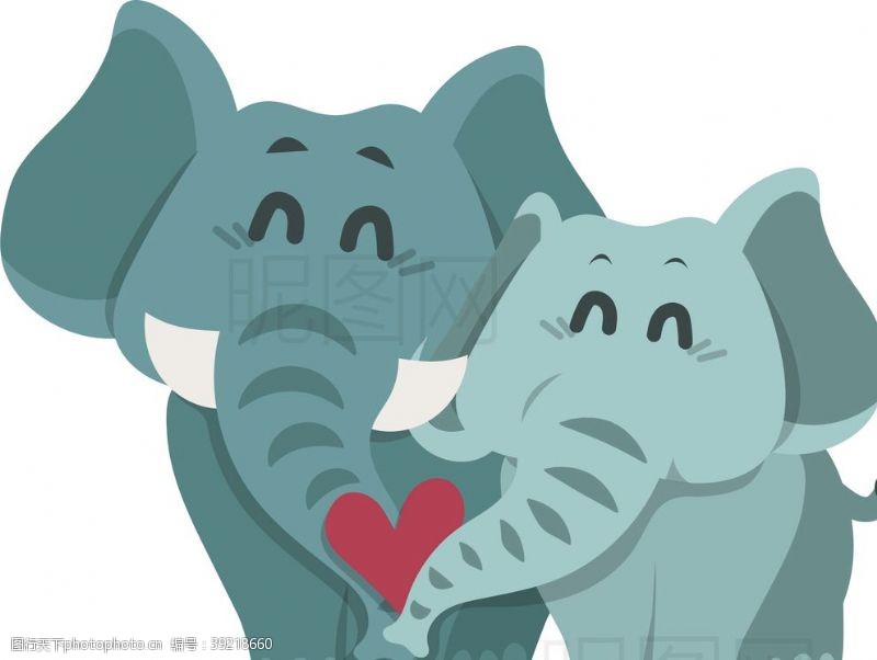 卡通宠物小熊情侣大象图片