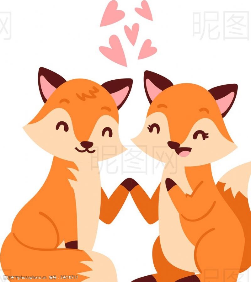 卡通猴子情侣狐狸图片