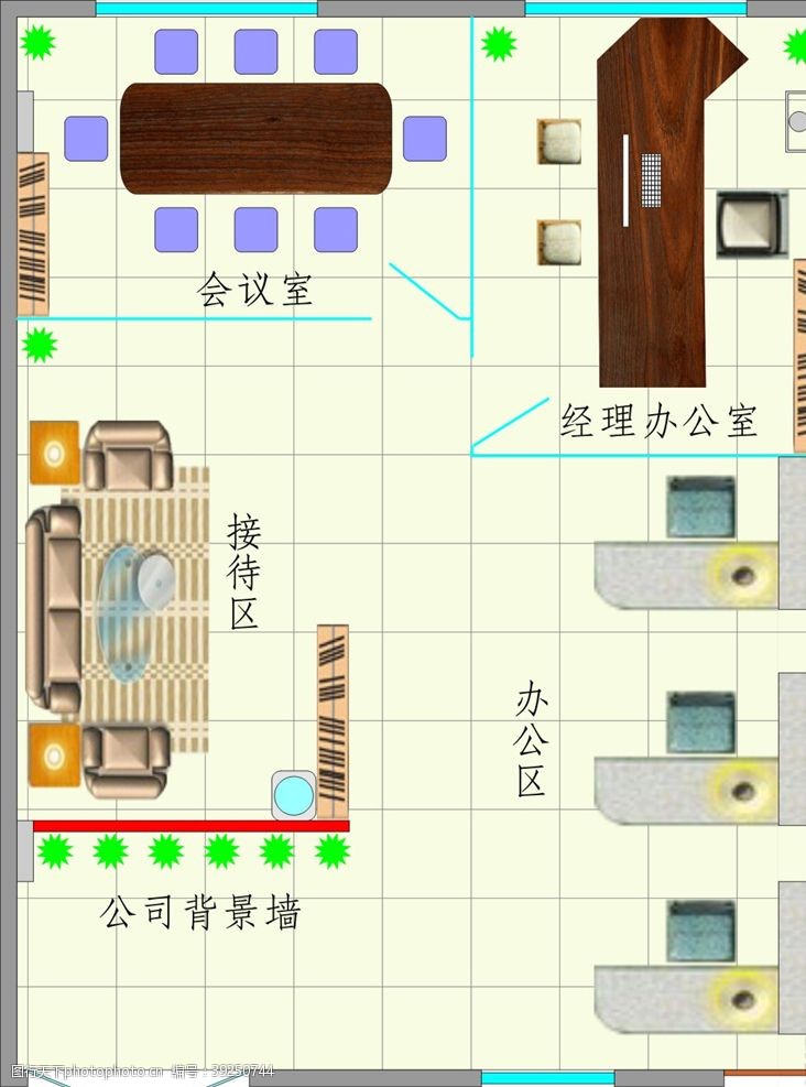 室内设计平面图办公室平面图图片