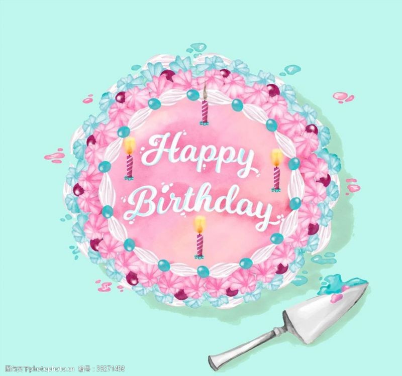 彩色生日蛋糕设计彩色花朵生日蛋糕图片