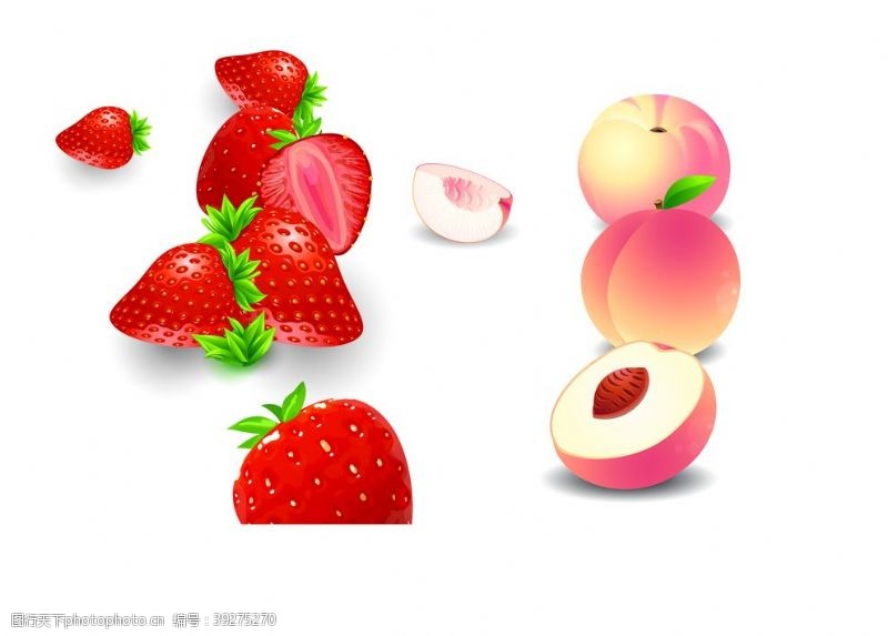 桃汁草莓水蜜桃图片