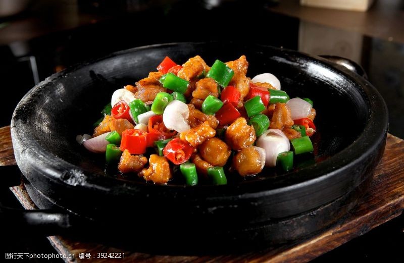 饮食文化黑椒格格肉图片