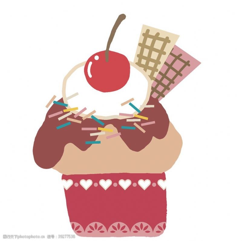 冰淇淋插画卡通点心蛋糕插画图片