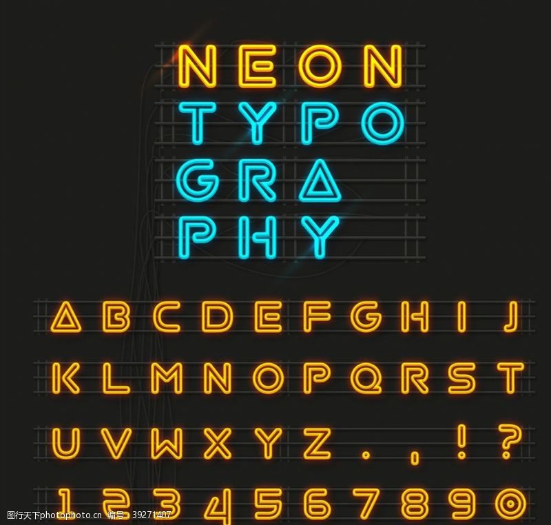 逗号霓虹灯字母数字图片