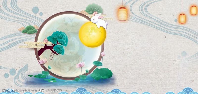 月饼盒海报宣传中秋背景图片