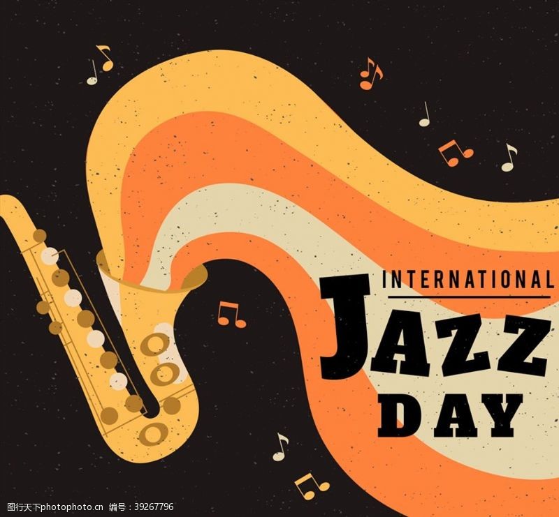 萨克斯抽象国际爵士乐日图片