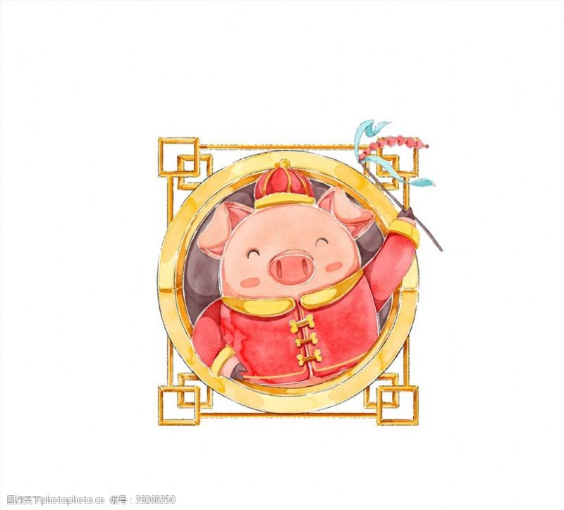 春节唐装小猪图片