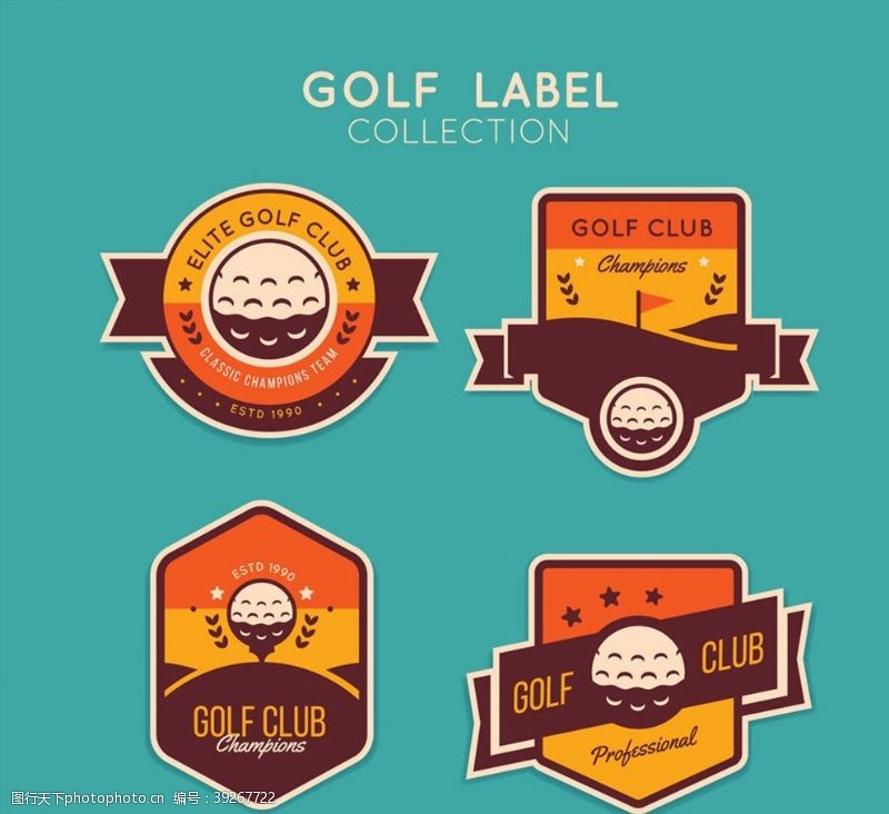 高尔夫标签矢量图片
