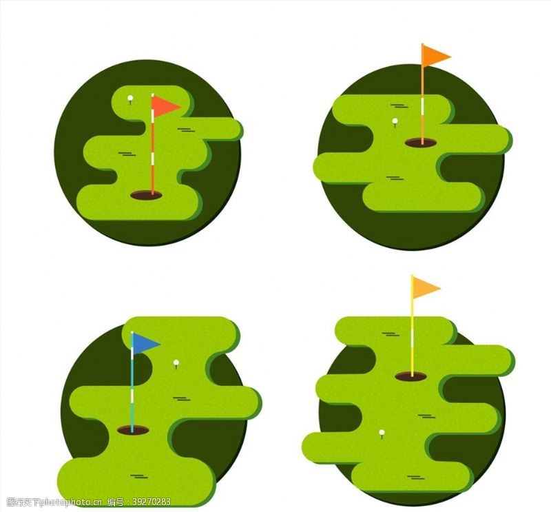 高尔夫设计高尔夫球场矢量图片