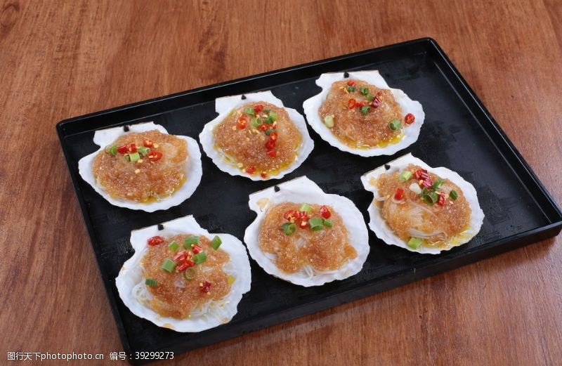 贝类海鲜海鲜扇贝美食食材背景海报素材图片