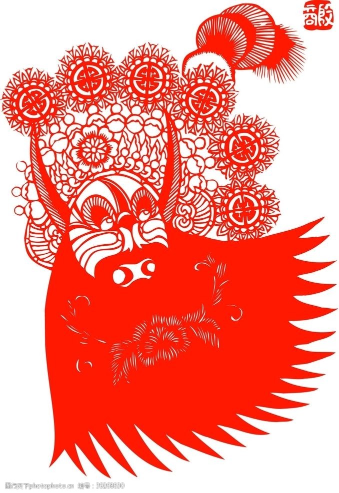 中国传统文化京剧脸谱剪纸图片