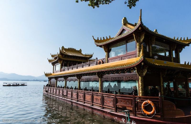 杭州西湖景点西湖龙船图片