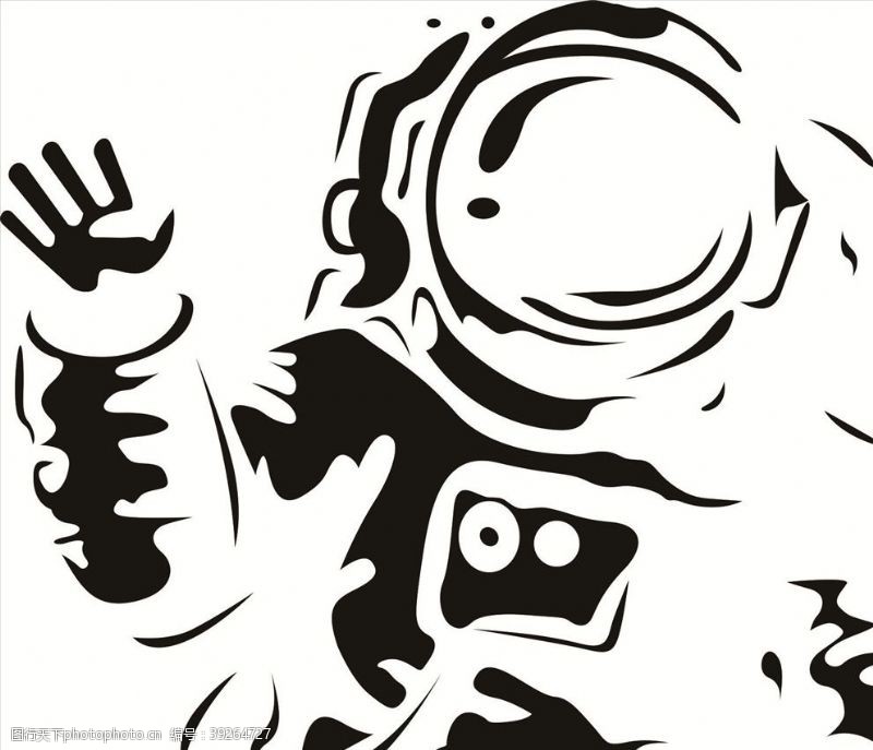 原创主图设计宇航员黑白效果图片