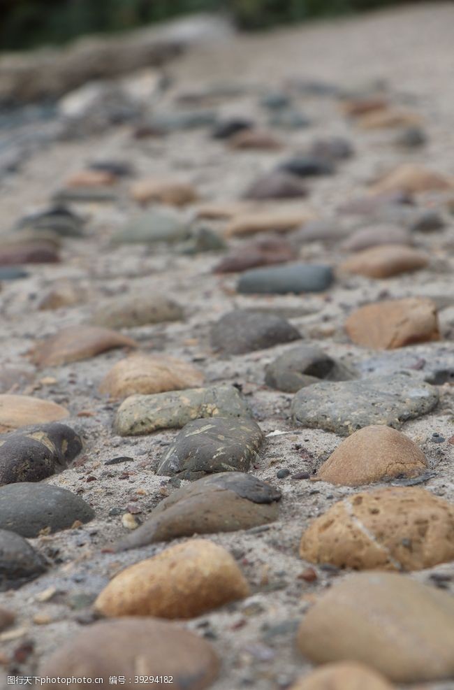 石头石块鹅卵石路面图片