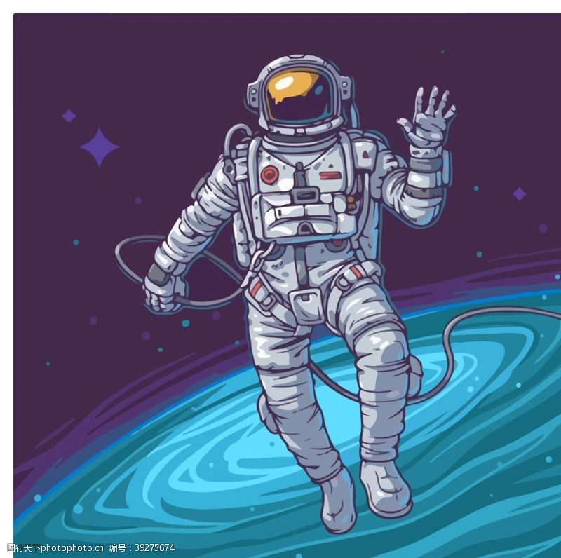 卡通木船平行时空宇航员图片