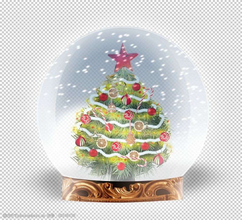 水晶球圣诞节装饰玻璃球图片