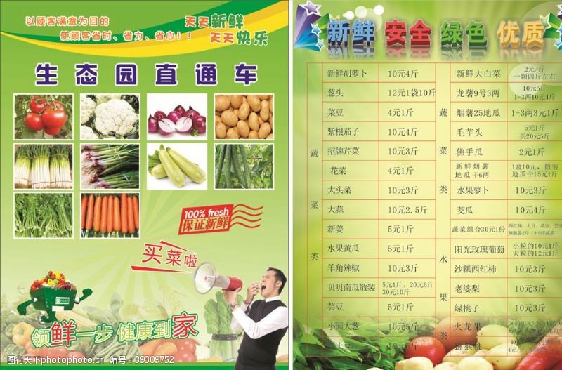 蔬菜水果喷绘蔬菜水果价格单图片