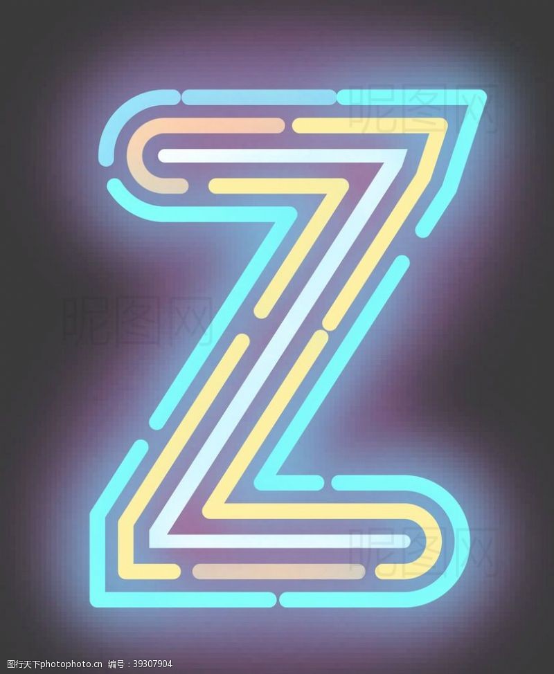 数字彩虹字母Z图片