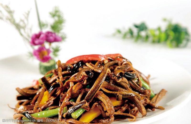 茶树菇炒鳝丝图片