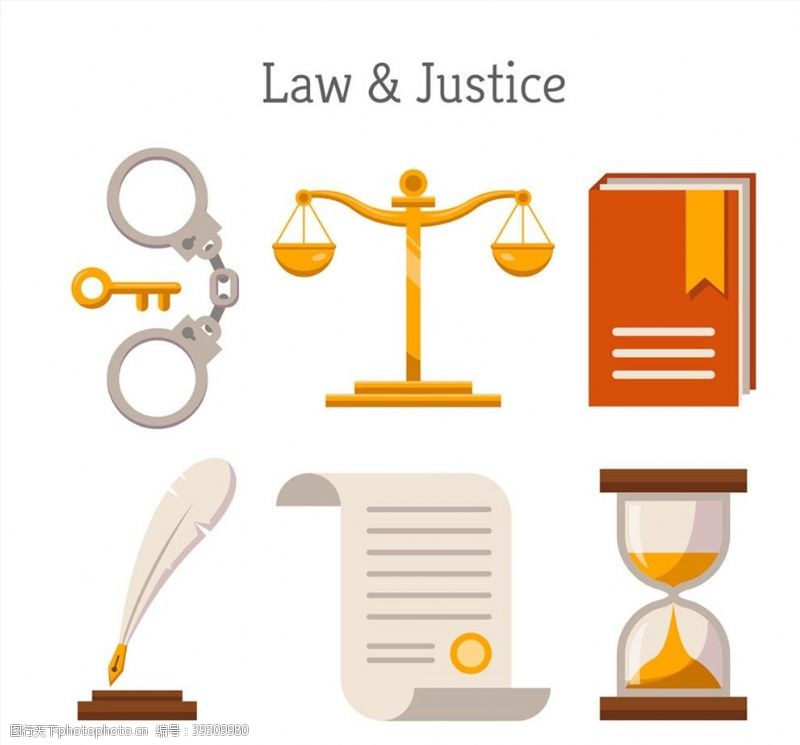 矢量书籍创意法律元素图片
