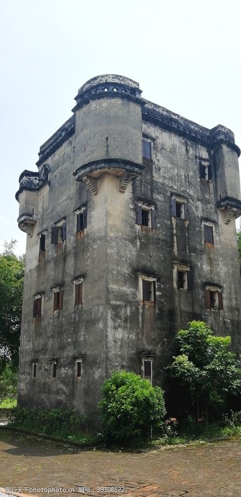 近代开平碉楼建筑摄影图片