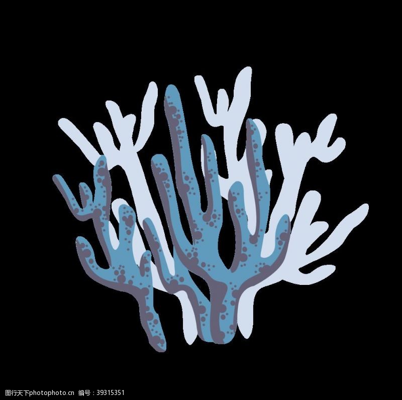 水藻素材蓝白海藻图片