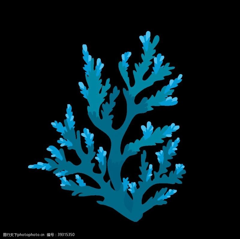 水藻素材蓝色珊瑚图片
